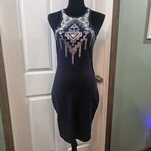 Embellished Vintage Blue Dress